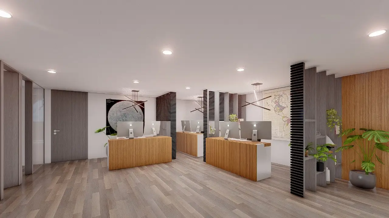 Office Interior — Workplace 3D Rendering, Colombo