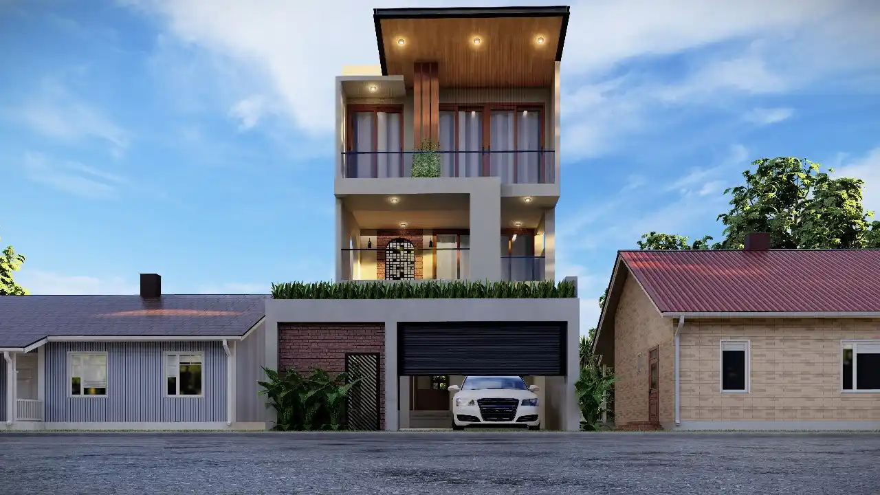 Exterior House — Façade 3D Rendering, Colombo gallery 1