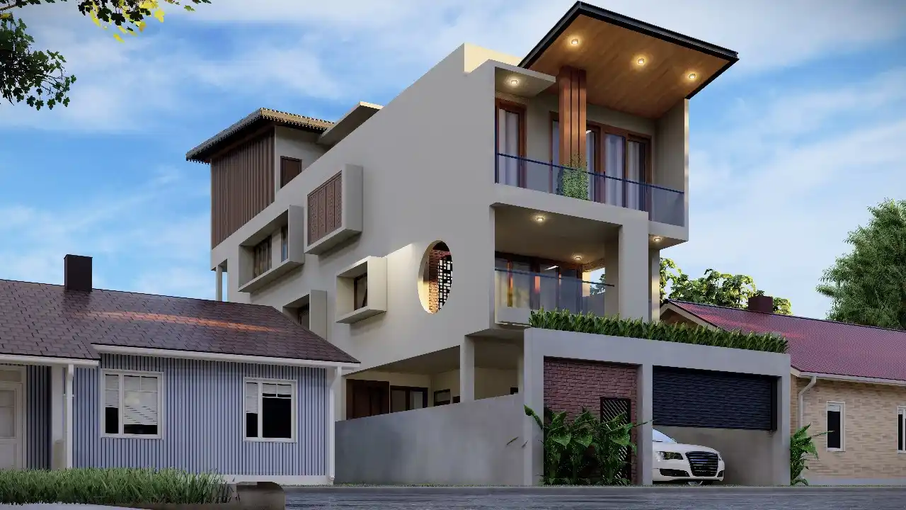 Exterior House — Façade 3D Rendering, Colombo gallery 2