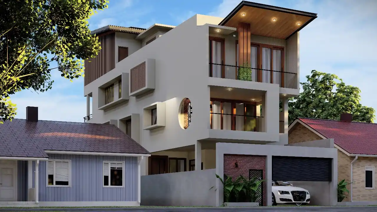 Exterior House — Façade 3D Rendering, Colombo gallery 3
